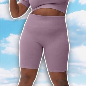 NWT EVERLANE The Seamless Bike Short Dusty Lavender Workout Exercise Yoga Lounge